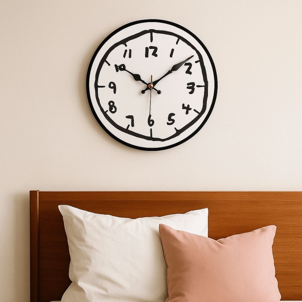 Special Design Creative Clock Cartoon Design Silent Wall Clock Wooden Round Clock  Study Room