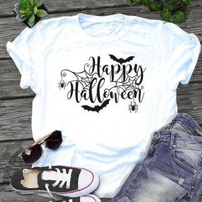 Happy Halloween T Shirt - Bats And Spiders - %100 Premium Cotton