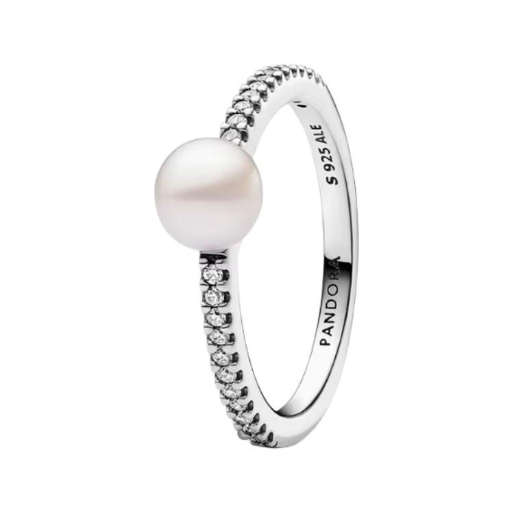 Pandora Pearl Pavé Set 925 Silver Ring Women rings 193158C01 Box,50