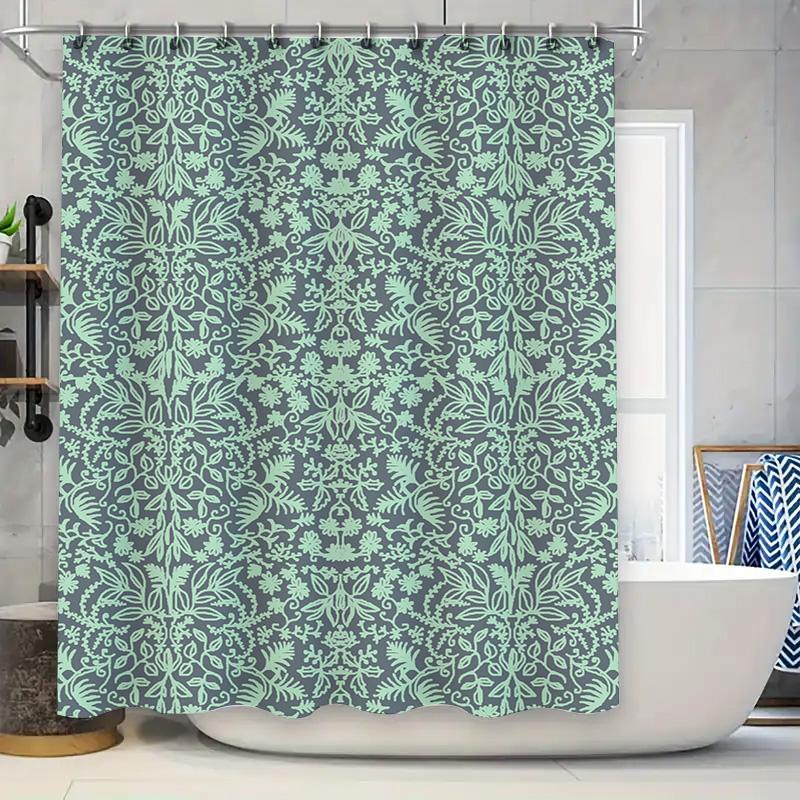

Nature Scene Shower Curtain Dark Green Forest Print With Deer Trees Waterproof Fabric For Bathroom Decor 72 X 78 Inches 90x180cm