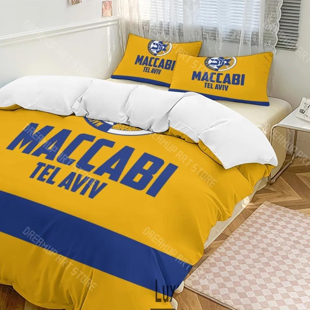 3D Print Maccabi Tel Aviv Basketball Bedding Set Twin Queen King Full Size Duvet Cover Pillowcase Bed Boys Girls Adult Home