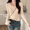 Design Sinn V-Ausschnitt verdickter Pullover Damen Unterwäsche Herbst und Winter neuer Pullover gestricktes Unterhemd kurzes Oberteil Tide