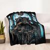 Viking Warrior Emblem Blankets Are Suitable for Living Rooms,making Them an Ideal Choice for Outdoor Travel and Gifts.