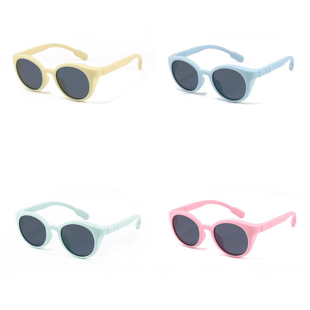 2024 New Trend Kids Polarized Sunglasses Fashion Silicone Round Frame Children's Shades S8293 Uv400