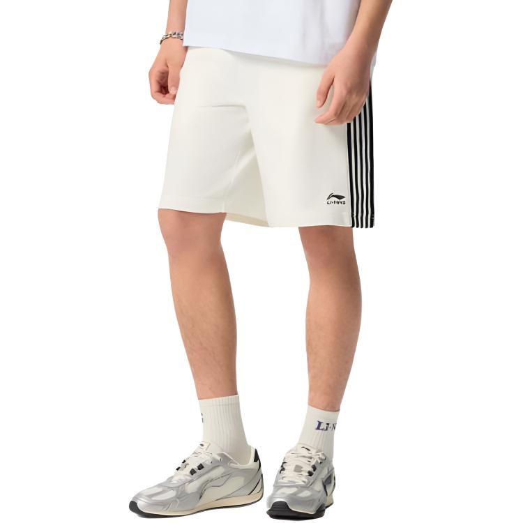 Li Ning Sports Lifestyle Series Logo Stitching Short Sweatpants Men Shorts AKSW227-2