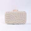 Ladies Pearl Elegant Evening Bag Able Stylish Beading Wedding Dinner Party Banquet Dress Clutch Bag with Long Chain Purse