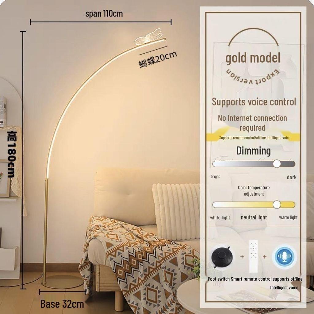 Butterfly Floor Lamp for Living Room: Eye-Care, Creative Design, Ideal for Study, Bedroom, or Lounge Atmosphere.