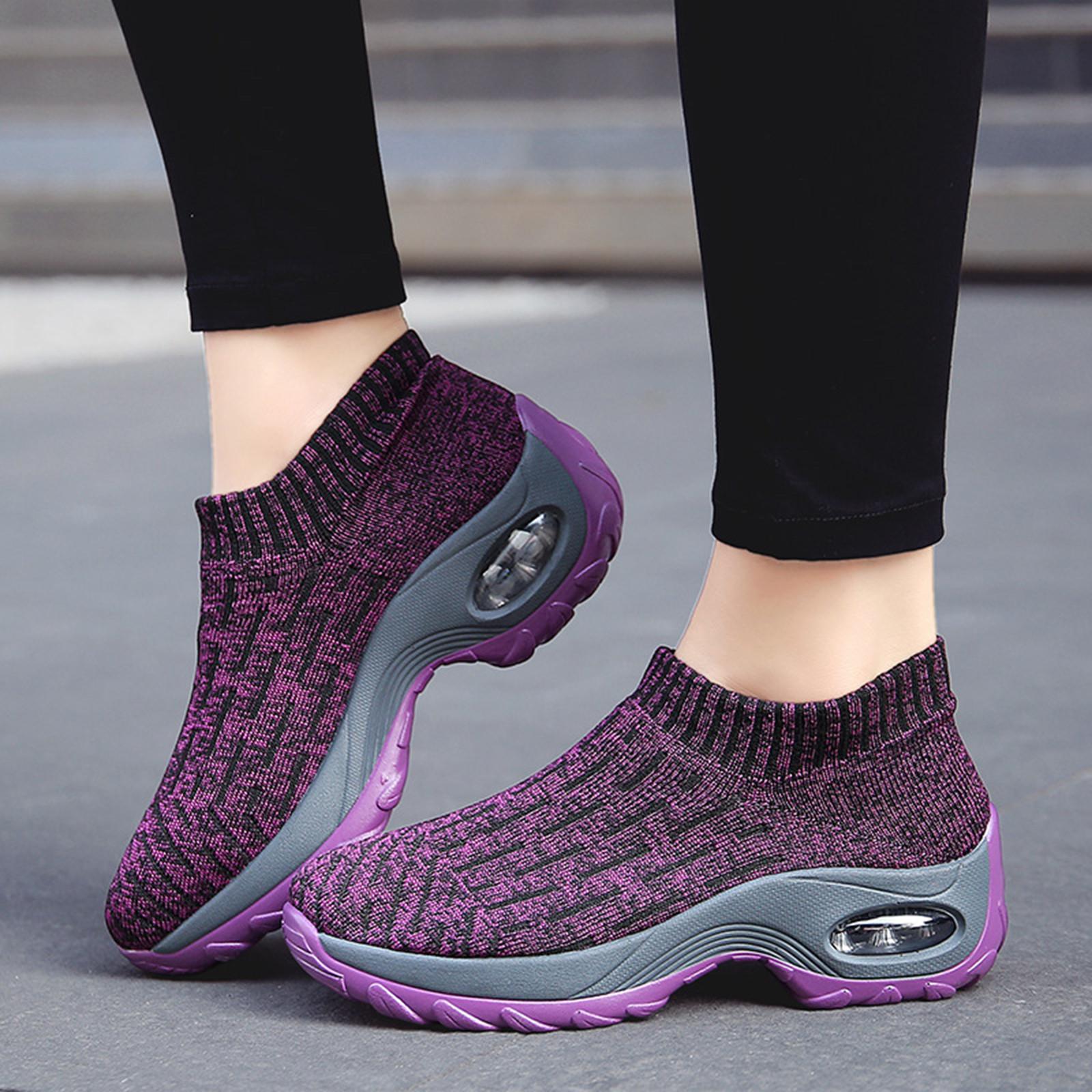 

Women s Shoes Cushion Fly Woven Casual Shoes Shoe Covers 38 фіолетовий