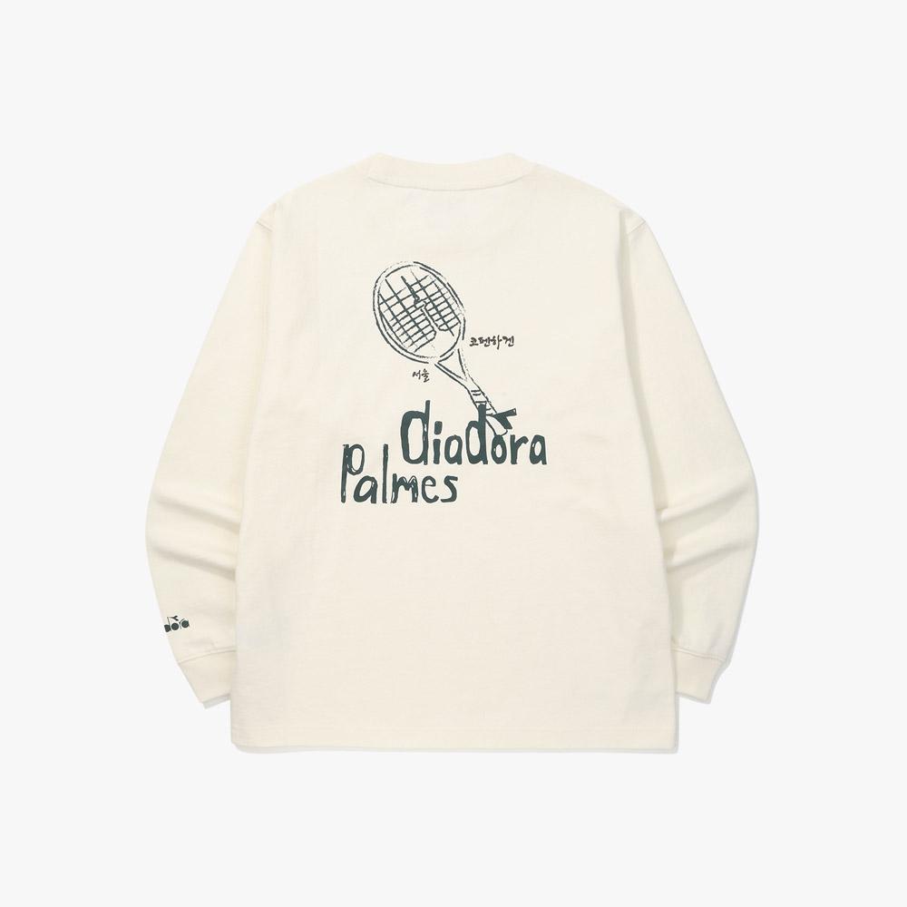 diadora [Diadora By Palmes] Graphic Long Sleeve T-Shirt White