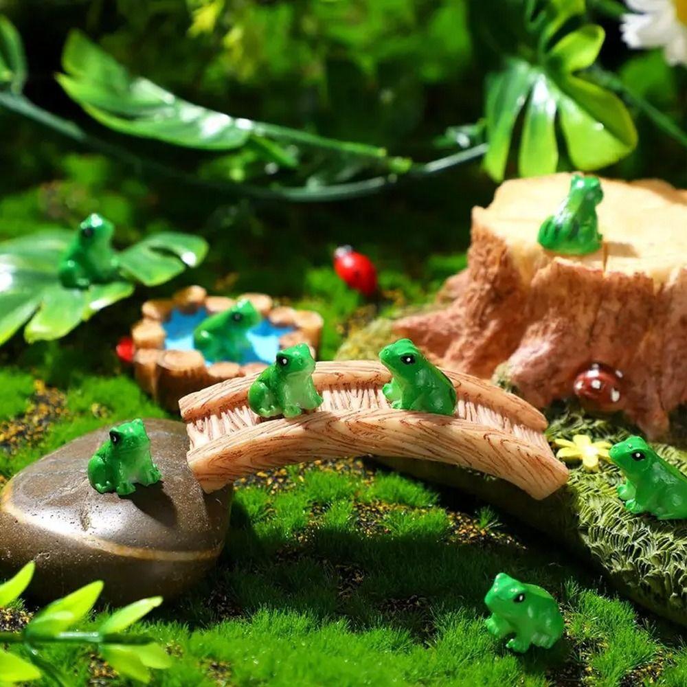 10pcs Funny Miniature Resin Frogs Cute Garden Frogs Decoration Mini Frogs Ornament  Home Decor