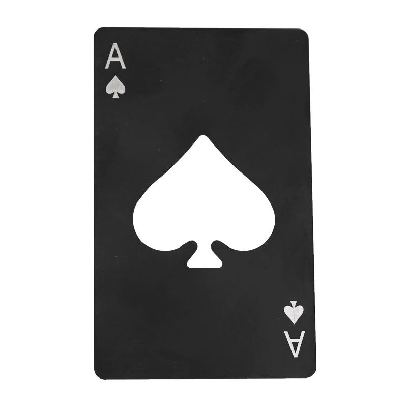 Ace of Spades Poker Card Stainless Steel Credit Card Wine and Beer Opener