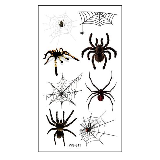10Pcs Halloween Tattoo Stickers Realistic Waterproof Temporary Spider Stickers for Festive Decoration