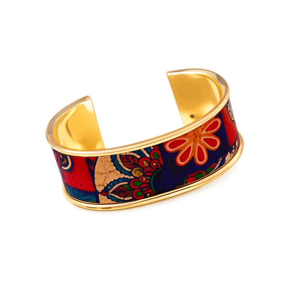 

Retro Multicolored Graffiti Bangles Iron Openable Widened Bracelets Fashion Style F