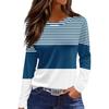 Spring And Autumn Long Sleeve Gradient Stripe Printed T-Shirts Women Basic Casual Tops Female Loose Round Neck Tees Harajuku Clothing