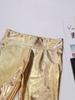 Girls Performance Pants Elastic Waistband Bronzing Cloth High Waist Design Ruffle Hem Bell Bottom