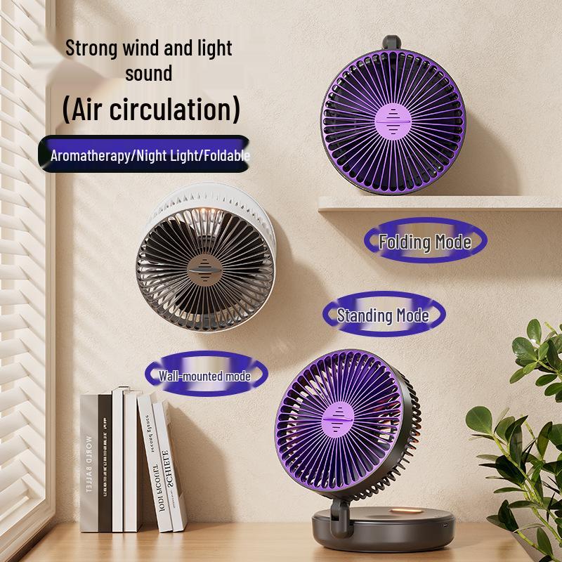 Portable USB Luminous Multifunctional Desk Fan with Silent Operation