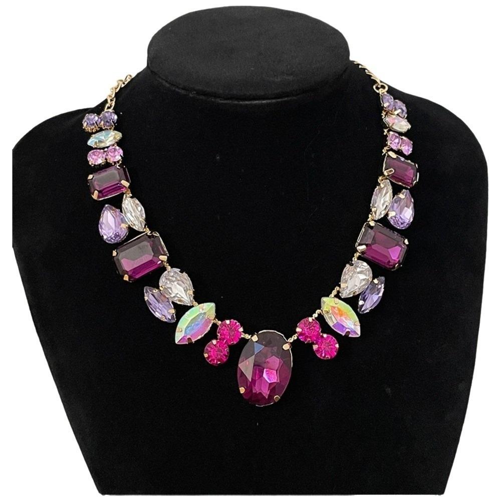 Decoration Vintage Chunky Necklace Charm Exaggerated Necklace Rhinestone Necklace  Gifts