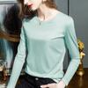 New autumn simple cotton pullover loose double-sided mercerized cotton long-sleeved women's top