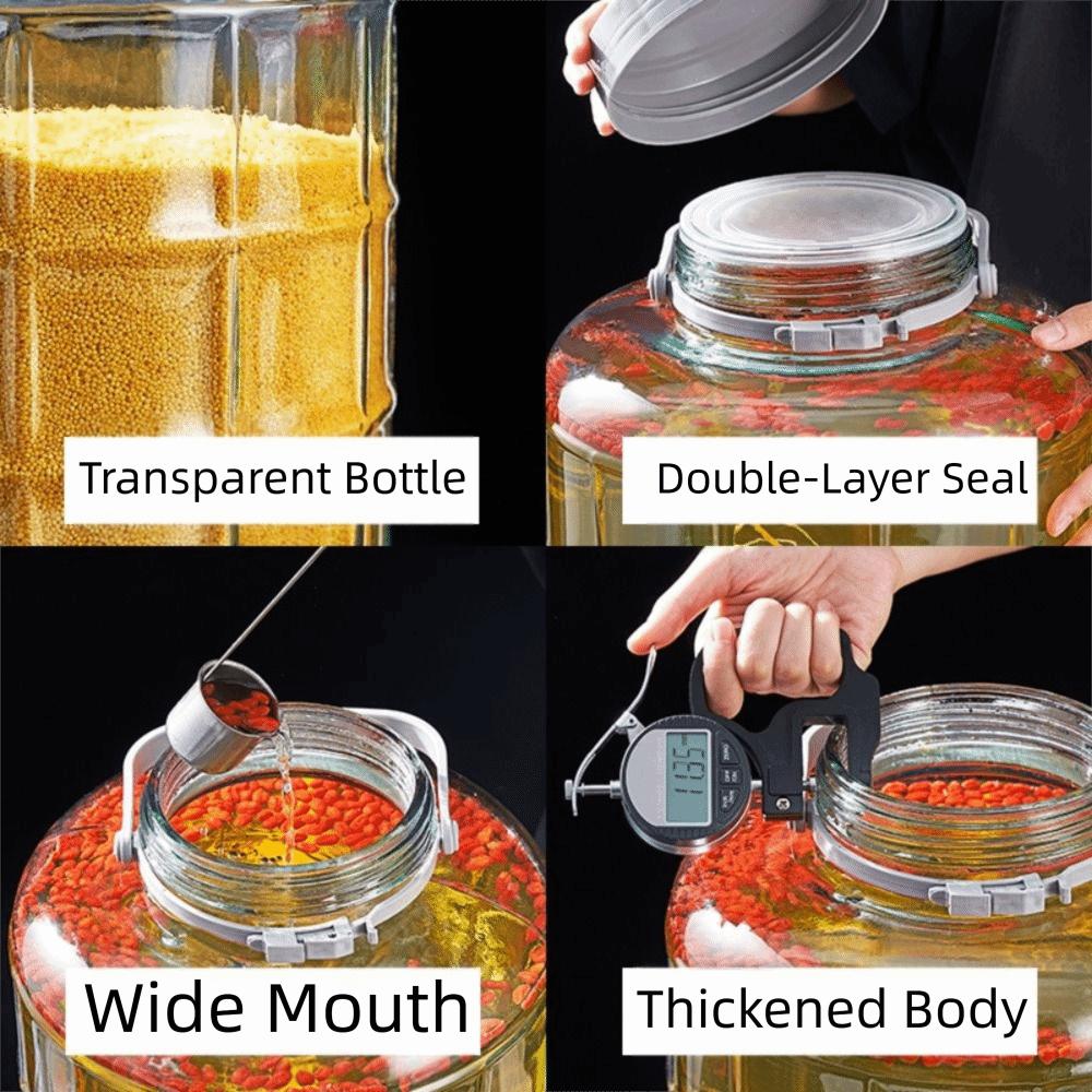 Home Use Glass Fermentation Jar Sealable Glass Bottle Container Sed Container  Home Kitchen