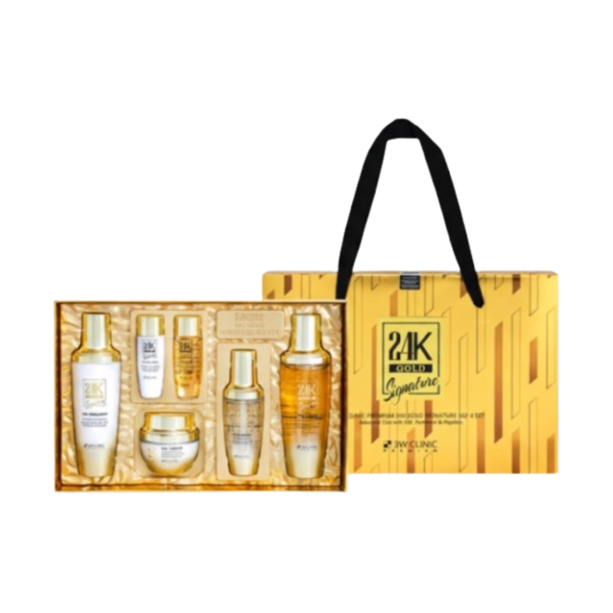 

3W CLINIC Premium 24K Gold Signature 5GF 4 Set – Luxury Firming & Anti-Aging Skincare Set (Skin 130ml + Lotion 130ml + Ampoule 50ml + Cream 60g)