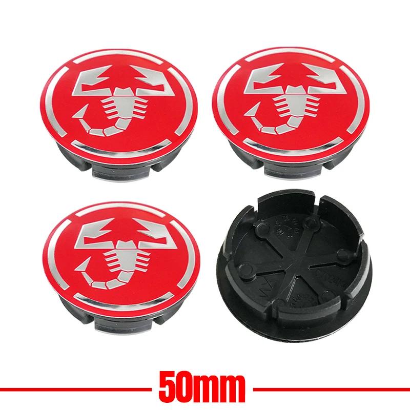 4pcs 3D 50mm logo car emblem Wheel Center Hub Cap auto Rim refit dust-proof badge covers emblem accessories For FIAT Abarth
