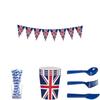 Britische Flagge Partyzubehör Set Gedenken Sie dem Platinjubiläum 2022 mit diesem wertvollen, multifunktionalen Set!