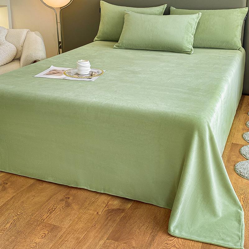 Warm Velvet Flat Sheet Solid Color Autumn Winter Bed Top Sheet 120/160/200/245/270cm Bed Linens for Single Double King Queen Bed
