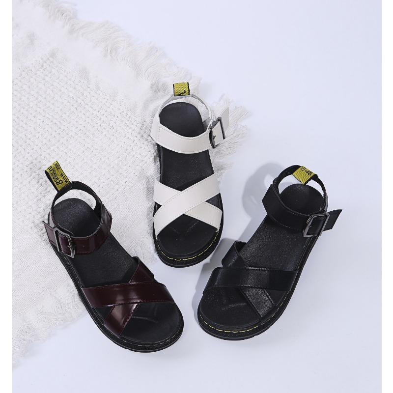 Letní Velikost Plus Silná Podrážka Muffin Plochá Podrážka Římské Sandály