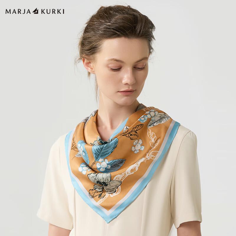 MARJA KURKI "Waiting for Flowers" Silk Square Scarf