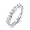 New zircon ring, women's light luxury high-end sense, niche seven princesses stacking rings, diamond rings, zircon diamonds