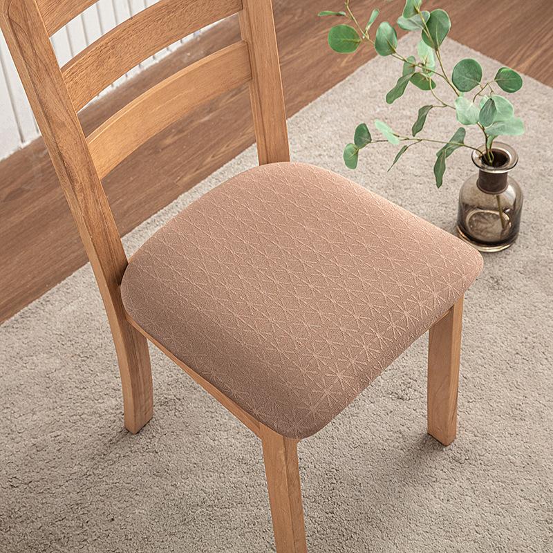 1/2/4/6pcs Jacquard Dining Chair Seat Covers Elastic Seat Slipcovers Removable Furniture Protector for Kitchen Hotel Banquet