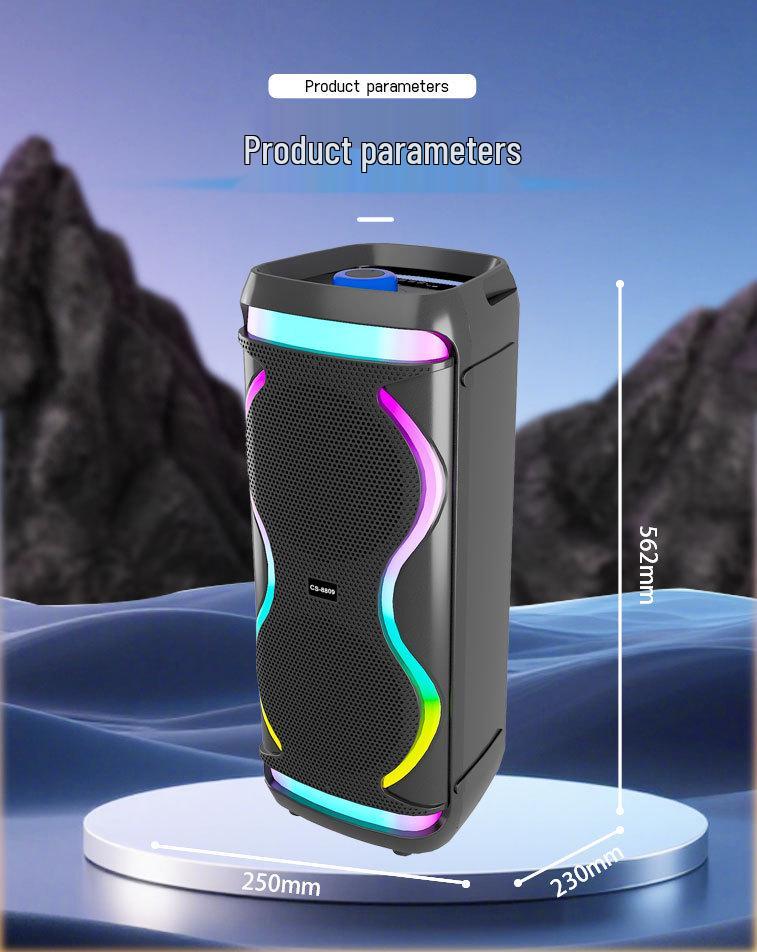 High-Power 8" Wireless Bluetooth Outdoor Speaker with Microphone
