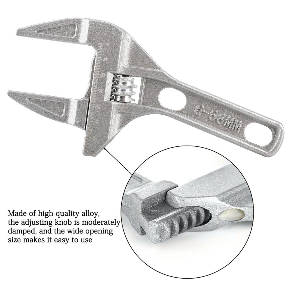 Aluminum Alloy Monkey Spanner Wide Jaw Activity Wrench Adjustable Wrench  Bathroom Washbasin Tube