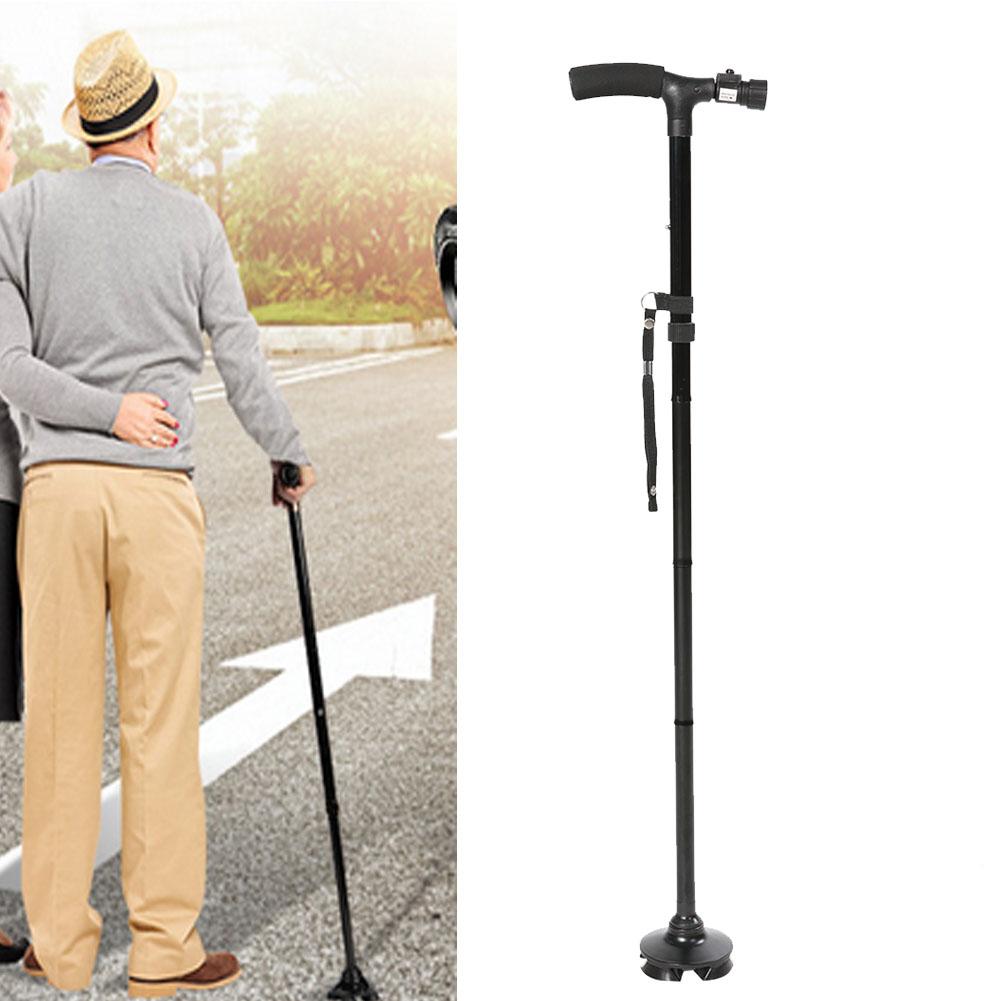 Foldable LED Safety Walking Stick Height Adjustable Magic Cane for Old Man