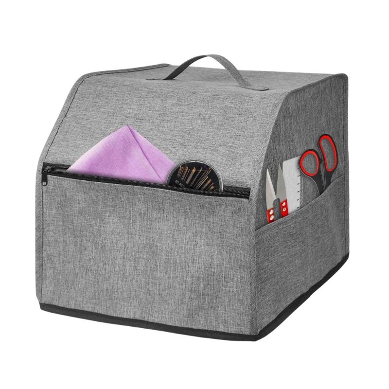 Heavy Duty Universal Size Multi Pocket Sewing Machine Protector Dustproof Cover Case With Top Handle And Washable Design
