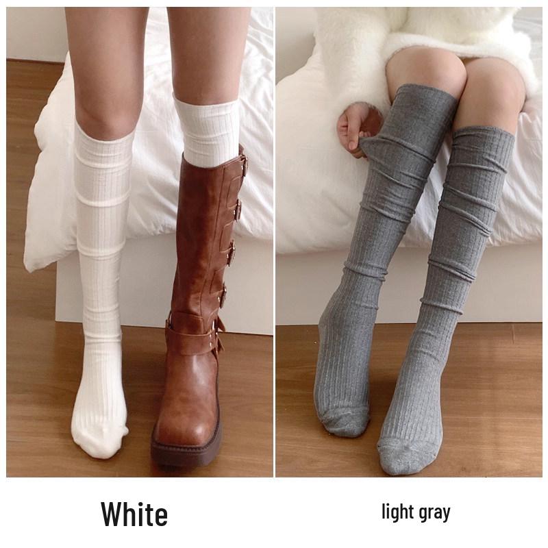 Damen Sommer Koreanischer Stil Über das Knie Dünne Socken mit Stiefeln