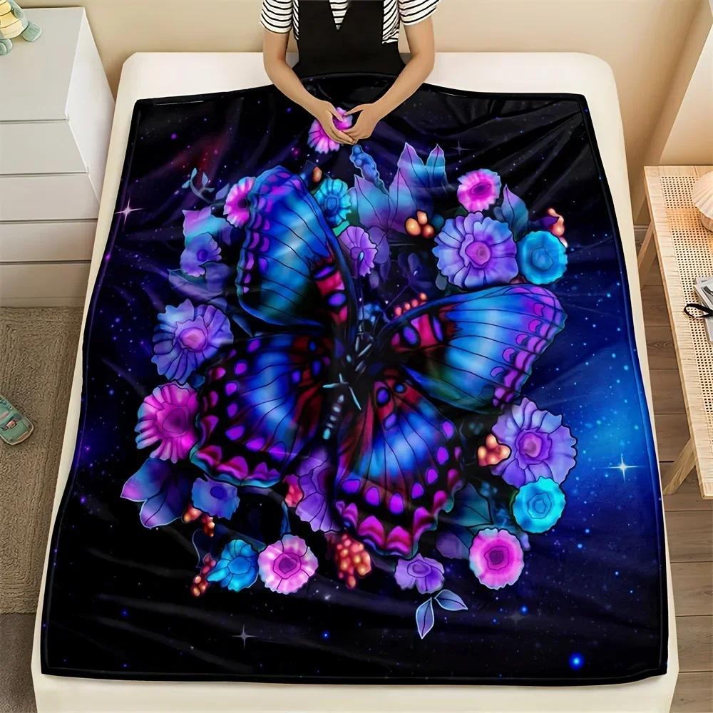 Microfiber Butterfly Blanket Super Soft Throw Blankets For Bed Bedspread Sofa Decorative Camping Picnic Winter Warm Blanket