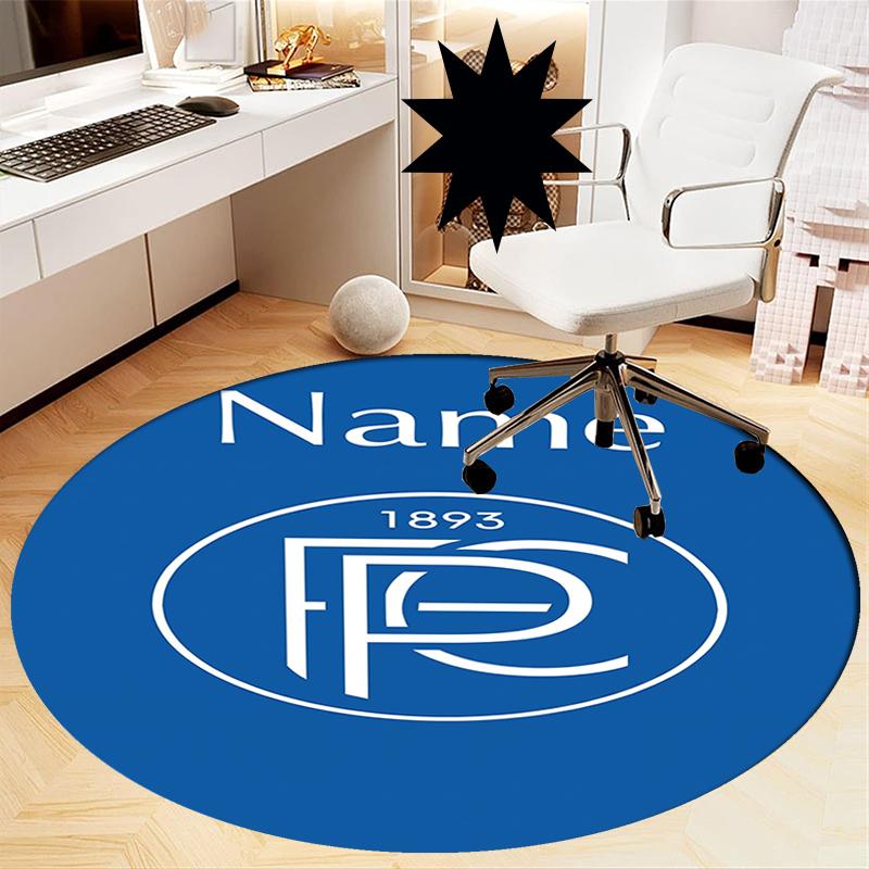 Custom Name FC Porto Printed Round Rug Carpet Chair Rug Area Rug Entryway Doormats,for Office Chair Living Room Bedroom Kitchen Room.