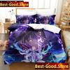Anime Genshin Impact Keqing Girl Bedding Set Printed With Pillowcase Bed Duvet Cover Soft Single Double Queen Super King Size