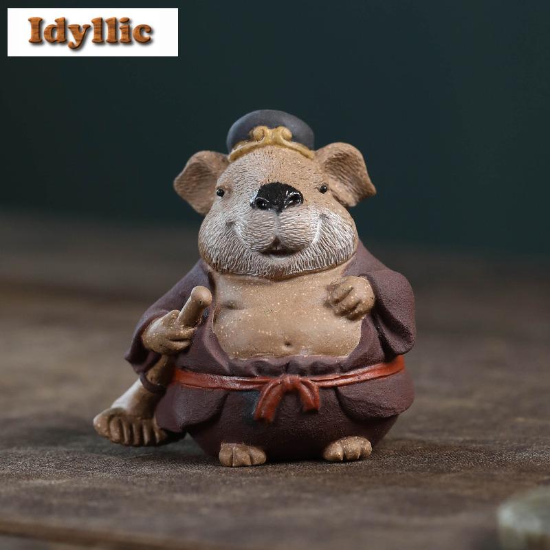 Yixing Zisha Capybara Eight Precepts Wukong Incense Holder Tea Pet Elegant Tea Sculpture Tea Figurine Play Toys Tea Statue Craft