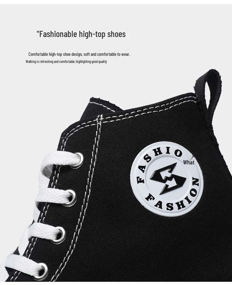 Men's Harajuku-Style High-Top Canvas Shoes: Trendy, Comfortable Casual Footwear for Teenagers and Students