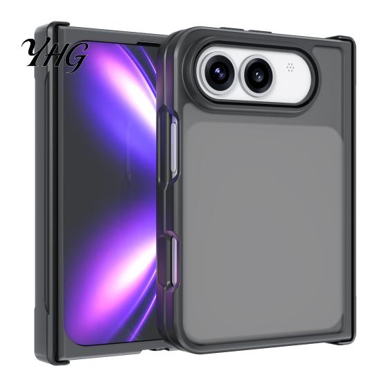 Slim Protective Cover for IPhone 2026 Magnetic Foldable Case iPhoneDuo, Full Hinge Protection, Rotating Durable Hard PC Smartphone Kickstand,