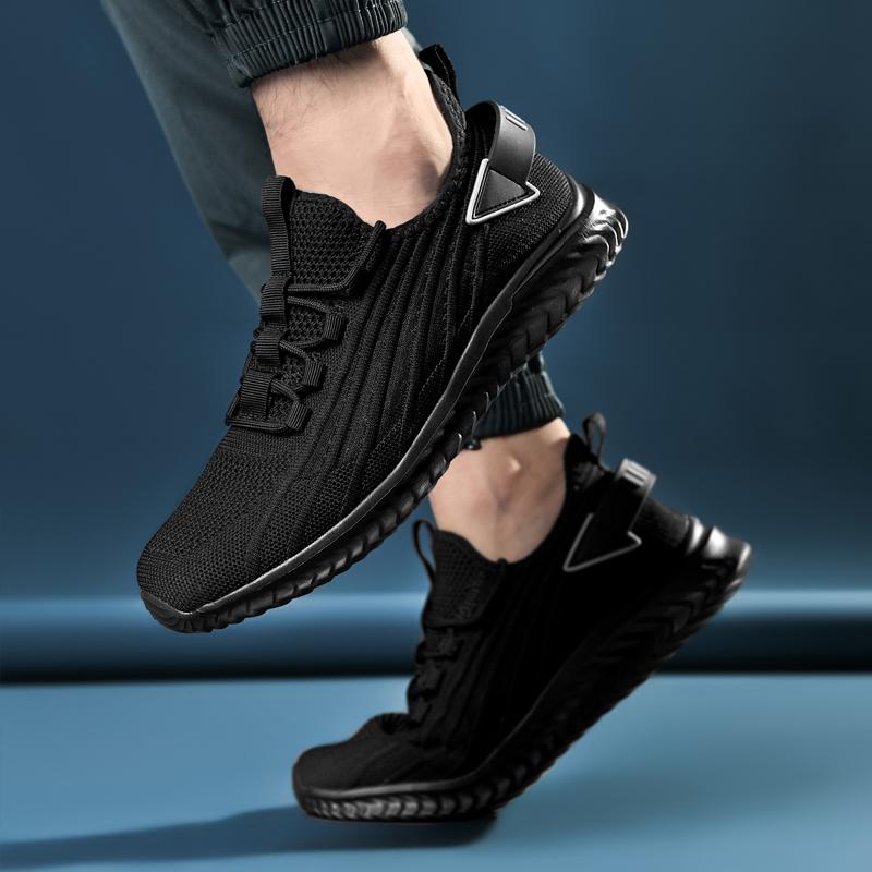 Fashion Man Running Shoes Outdoors Breathable Mesh Soft Men Casual Sneakers Light Walk Trend Fashion Mens Sports Trainers White Large 48