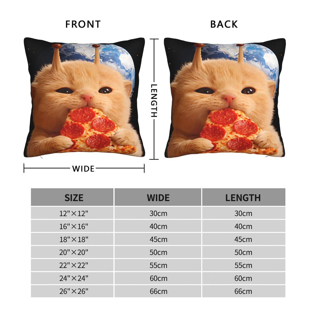 Funny Space Pizza Cat Pillow Cover Cute Funny Pillow Case For Chair Sofa Home Decor Design Pillowcases Gift Idea
