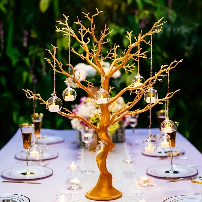 2 Stück aufhängbarer Kerzenhalter aus Kristallglas, rustikaler Stil, romantischer Kerzenhalter aus Glas für Zuhause, Mikrolandschaft, dekorative Glaskugeln