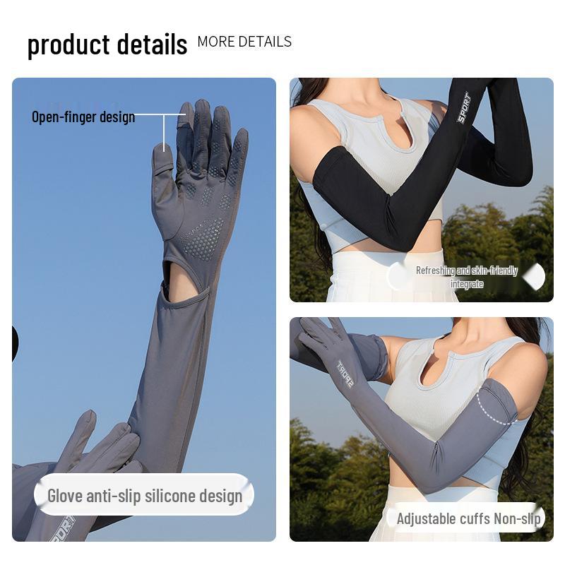 En'aite Women's Anti-UV Ice Silk Arm Sleeves - Summer 2025 Sunshade Protectors