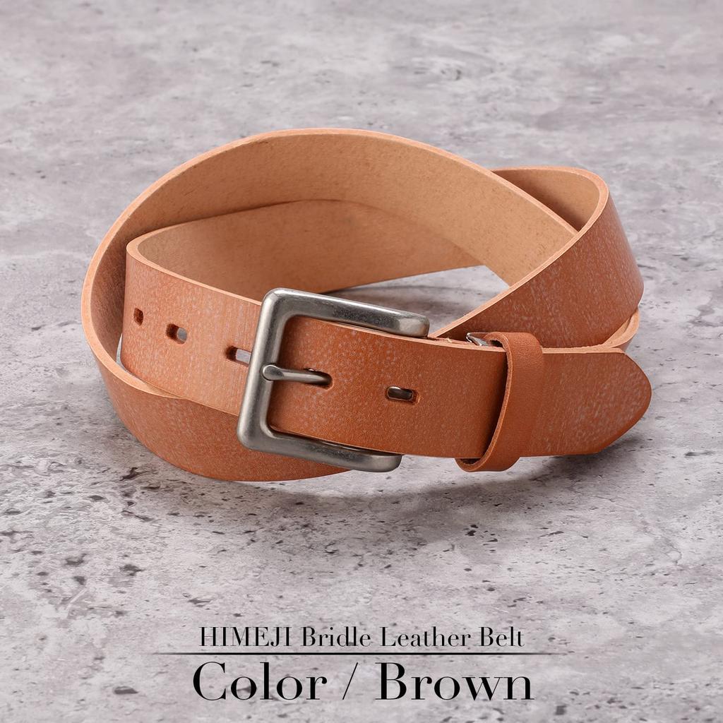 [NARU] Genuine Leather Himeji Bridle Leather Belt for Men - Casual, Business, Suit, Gentleman's, Popular Brand, Stylish, 35mm Width, Adjustable Size,
