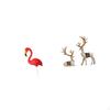 Flamingo And Reindeer Garden Figurine Sculpture Ornament for Holiday Decor Backyard Fairy