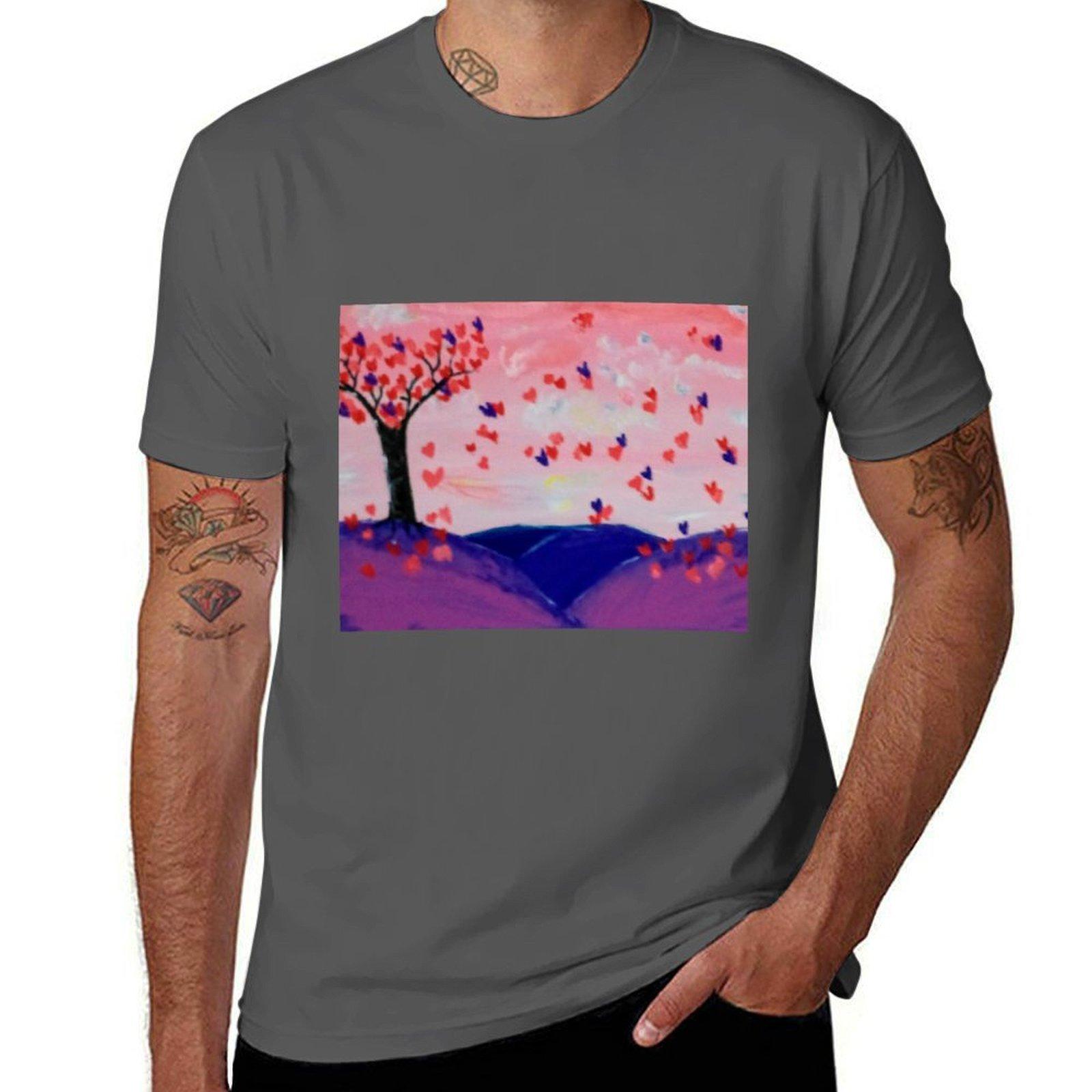 

Футболка Tree of Love напечатанные футболки для мужчины футболка для мужчины 100 процентов хлопок смешные футболки черный юмор футболка 4XL