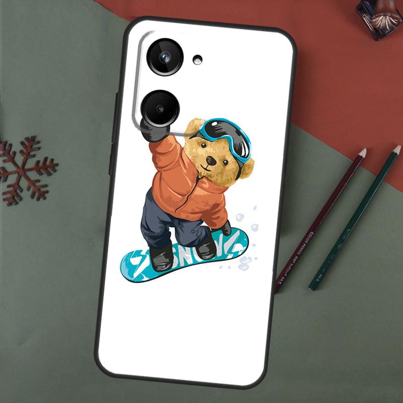 

Cute Bear Cool Doll Case For Realme C55 C51 C75 C63 C61 C53 C35 C65 C67 C71 11 12 13 14 15 Pro Plus GT6 GT7 Pro Realme C63 4G